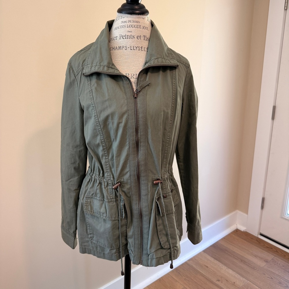 Ashley Women's Army Green Cinch Utility Coat Size L